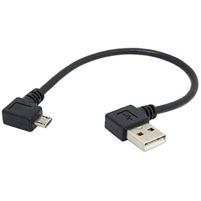 SYSTEM-S Micro USB-kabel rechts hoek naar USB 2.0 type A rechts hoek ca. 19 cm SYSTEM-S Micro USB-kabel rechts hoek naar USB 2.0 type A rechts hoek ca. 19 cm