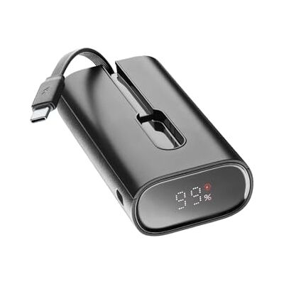 Cellular Line LIN-C Powerbank 10.000 mAh Geïntegreerde USB-C kabel USB-C Port IN/OUT 20 W PD Zwart Cellular Line LIN-C Powerbank 10.000 mAh Geïntegreerde USB-C kabel USB-C Port IN/OUT 20 W PD Zwart