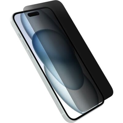 Otterbox Premium Pro Privacy glazen schermbeschermer voor iPhone 15 Plus, gehard glas, superieure krasbescherming, overleeft vallen tot 6ft, antimicrobiële bescherming, Zonder Verpakking Otterbox Premium Pro Privacy glazen schermbeschermer voor iPhone 15 Plus, gehard glas, superieure krasbescherming, overleeft vallen tot 6ft, antimicrobiële bescherming, Zonder Verpakking