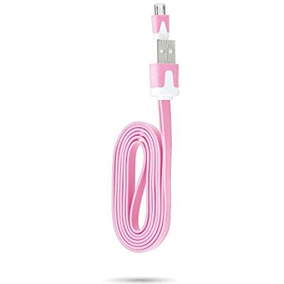 Shot Case Noodle universele oplaadkabel voor Alcatel 1S 2019, USB/Micro-USB, roze Shot Case Noodle universele oplaadkabel voor Alcatel 1S 2019, USB/Micro-USB, roze