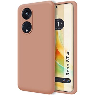 Roze siliconen telefoonhoesje voor Oppo Reno 8T 4G - Telefoon Roze siliconen telefoonhoesje voor Oppo Reno 8T 4G - Telefoon