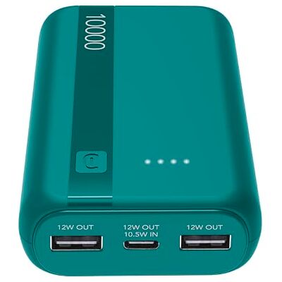 Cellular Line Power Bank 10000 mAh met USB-C In/Out + 2 USB-A-poorten Meervoudig opladen en LED-display Groen Cellular Line Power Bank 10000 mAh met USB-C In/Out + 2 USB-A-poorten Meervoudig opladen en LED-display Groen