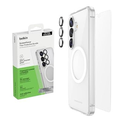 Belkin ScreenForce Titan 3 in 1 Beschermingsbundel voor Samsung Galaxy S26+, Krasbestendige Screenprotector, Schokbestendig Telefoonhoesje, Reflectiewerende Cameralens Beschermer Valbescherming Belkin ScreenForce Titan 3 in 1 Beschermingsbundel voor Samsung Galaxy S26+, Krasbestendige Screenprotector, Schokbestendig Telefoonhoesje, Reflectiewerende Cameralens Beschermer Valbescherming