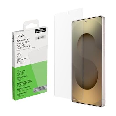 Belkin ScreenForce Titan EcoGuard Rood Licht Screenprotector voor Samsung Galaxy S26 Ultra, Screen Protector, Krasbestendig, Valbescherming, Vingerafdrukwerend, Ultradun, met Bevestigingsframe Belkin ScreenForce Titan EcoGuard Rood Licht Screenprotector voor Samsung Galaxy S26 Ultra, Screen Protector, Krasbestendig, Valbescherming, Vingerafdrukwerend, Ultradun, met Bevestigingsframe