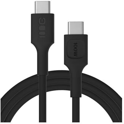 Green Cell PowerFlex USB-C-kabel, 100 W, 200 cm Zwart Extra Lange USB C Oplaadkabel, Snellaadkabel met 480 Mbps voor iPhone 16, iPad, MacBook, laptop, flexibele siliconen kabel Green Cell PowerFlex USB-C-kabel, 100 W, 200 cm Zwart Extra Lange USB C Oplaadkabel, Snellaadkabel met 480 Mbps voor iPhone 16, iPad, MacBook, laptop, flexibele siliconen kabel