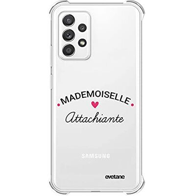 Evetane Beschermhoes compatibel met Samsung Galaxy A72, siliconen, schokbestendig, robuust, transparant, motief "Mademoiselle Attachiant Evetane Beschermhoes compatibel met Samsung Galaxy A72, siliconen, schokbestendig, robuust, transparant, motief "Mademoiselle Attachiant