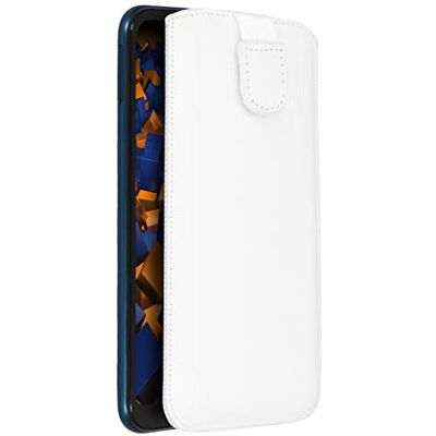 mumbi Echt leren hoesje compatibel met Honor 8S / Huawei Y5 2019 hoes leren tas case wallet, wit mumbi Echt leren hoesje compatibel met Honor 8S / Huawei Y5 2019 hoes leren tas case wallet, wit