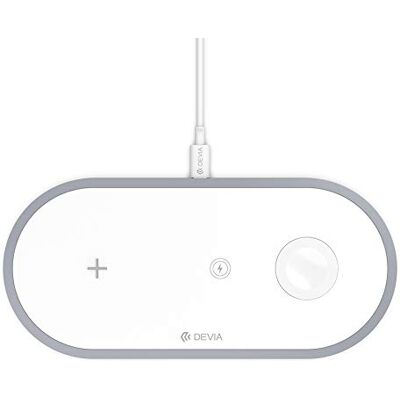 Devia 3-in-1 Draadloze Oplader - Telefoon, Apple Watch, AirPods, 10W, Wit Devia 3-in-1 Draadloze Oplader - Telefoon, Apple Watch, AirPods, 10W, Wit