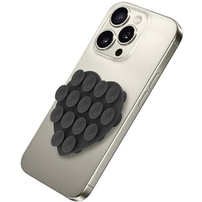 Celly , Hartvormige zuignap voor mobiele telefoon met siliconen zuignappen, veelzijdige telefoonhouder, zwart, 7,5 x 6 cm Celly , Hartvormige zuignap voor mobiele telefoon met siliconen zuignappen, veelzijdige telefoonhouder, zwart, 7,5 x 6 cm