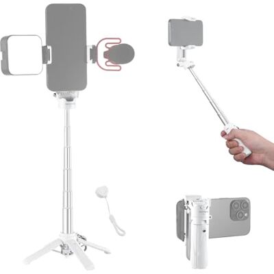 NEEWER Selfiestick met afneembare Bluetooth-afstandsbediening sluiter, lichtgewicht opvouwbaar reisstatief voor iPhone, 360° telefoonhouder koude schoen voor YouTube/TikTok Vlogs Live Streaming NEEWER Selfiestick met afneembare Bluetooth-afstandsbediening sluiter, lichtgewicht opvouwbaar reisstatief voor iPhone, 360° telefoonhouder koude schoen voor YouTube/TikTok Vlogs Live Streaming