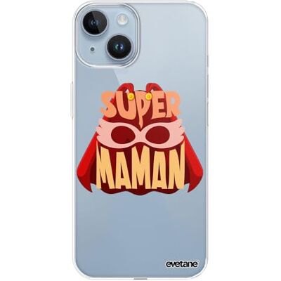 Evetane Siliconen hoesje compatibel met iPhone 14-360 volledige bescherming Dun en transparant Voor en achterkant Hoge sterkte Super Mama Evetane Siliconen hoesje compatibel met iPhone 14-360 volledige bescherming Dun en transparant Voor en achterkant Hoge sterkte Super Mama