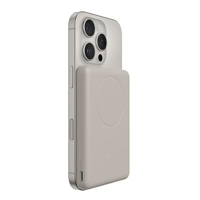 Belkin BoostCharge Magnetische Power Bank 5000mAh, Magnetische Ring- Zand Draadloze Powerbank Vliegtuig 5000mAh, Magnetische Ring voor Accessoires, USB-C Poort, Vooraf Opgeladen, Inclusief Kabel Belkin BoostCharge Magnetische Power Bank 5000mAh, Magnetische Ring- Zand Draadloze Powerbank Vliegtuig 5000mAh, Magnetische Ring voor Accessoires, USB-C Poort, Vooraf Opgeladen, Inclusief Kabel