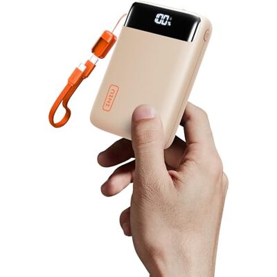 INIU Power Bank, 20000mAh 22,5 W Snel Opladen Externe Phone Batterij met Afneembare Kabel, USB-C Powerbank, Vliegtuigveilig, Draagbare Oplader voor iPhone 17 16 Pro Samsung S25 S24 Xiaomi, Beige INIU Power Bank, 20000mAh 22,5 W Snel Opladen Externe Phone Batterij met Afneembare Kabel, USB-C Powerbank, Vliegtuigveilig, Draagbare Oplader voor iPhone 17 16 Pro Samsung S25 S24 Xiaomi, Beige