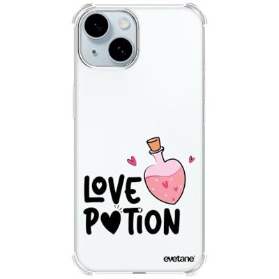 Evetane Siliconen beschermhoes compatibel met iPhone 15, zachte en versterkte bescherming, schokbestendige hoeken, dun en transparant, achterkant van Love Potion Evetane Siliconen beschermhoes compatibel met iPhone 15, zachte en versterkte bescherming, schokbestendige hoeken, dun en transparant, achterkant van Love Potion