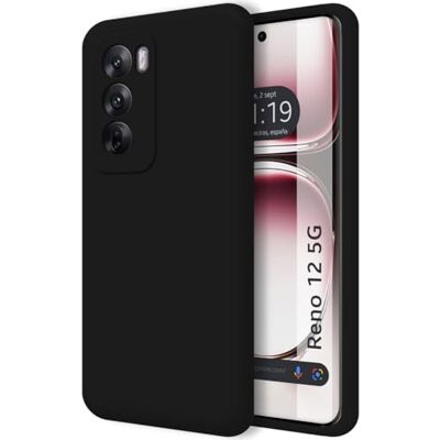 Tumundosmartphone Ultra zachte vloeibare siliconen hoesje voor Oppo Reno 12 5G, zwart Tumundosmartphone Ultra zachte vloeibare siliconen hoesje voor Oppo Reno 12 5G, zwart