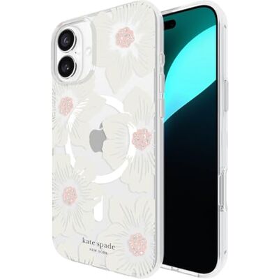 kate spade new york iPhone 16 Plus Hoesje Compatibel met MagSafe Designer Telefoonhoes Stokroos Crème Bloemen kate spade new york iPhone 16 Plus Hoesje Compatibel met MagSafe Designer Telefoonhoes Stokroos Crème Bloemen