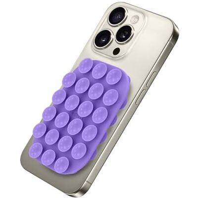 Celly , Rechthoekige mobiele telefoon-zuignap met 22 siliconen zuignappen, veelzijdige telefoonhouder, paars, 9 x 6 cm Celly , Rechthoekige mobiele telefoon-zuignap met 22 siliconen zuignappen, veelzijdige telefoonhouder, paars, 9 x 6 cm