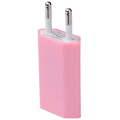 Shot Case USB-adapter, wandcontactdoos voor Wiko View 3, voeding, 1 poort, AC oplader, wit (5 V-1 A) universeel (roze) Shot Case USB-adapter, wandcontactdoos voor Wiko View 3, voeding, 1 poort, AC oplader, wit (5 V-1 A) universeel (roze)