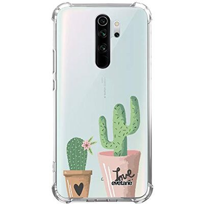 Evetane Beschermhoes van siliconen voor Xiaomi Redmi Note 8 Pro – zachte en versterkte bescherming – schokbestendige hoeken – dun en transparant – bescherming tegen de achterkant – cactus Love Evetane Beschermhoes van siliconen voor Xiaomi Redmi Note 8 Pro – zachte en versterkte bescherming – schokbestendige hoeken – dun en transparant – bescherming tegen de achterkant – cactus Love