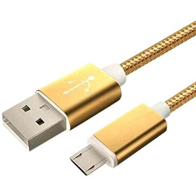 Shot Case 2 USB-kabel nylon micro USB voor Xiaomi Redmi Note 6A smartphone Android oplader aansluiting (goud) Shot Case 2 USB-kabel nylon micro USB voor Xiaomi Redmi Note 6A smartphone Android oplader aansluiting (goud)