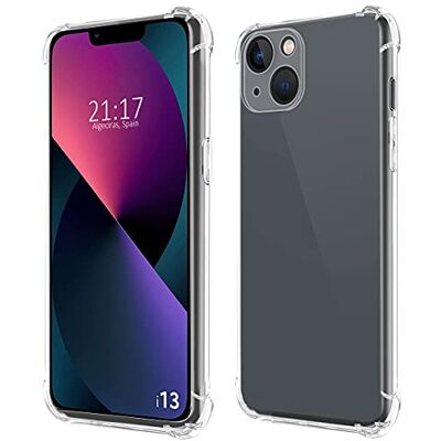 Tumundosmartphone Beschermhoes van siliconen, schokbestendig, transparant, compatibel met iPhone 13 (6.1) Tumundosmartphone Beschermhoes van siliconen, schokbestendig, transparant, compatibel met iPhone 13 (6.1)