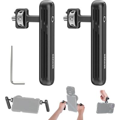 NEEWER 2 Pack Draaibare Zijhandgreep/Top Handvat Alleen voor iPhone 16 15 Pro Max Samsung S24 S23 Telefoonkooien, 1/4" Schroef & Anti Twist Pin voor Telefoon Stabilizer Video Rig Video Opname Filmen, NEEWER 2 Pack Draaibare Zijhandgreep/Top Handvat Alleen voor iPhone 16 15 Pro Max Samsung S24 S23 Telefoonkooien, 1/4" Schroef & Anti Twist Pin voor Telefoon Stabilizer Video Rig Video Opname Filmen,