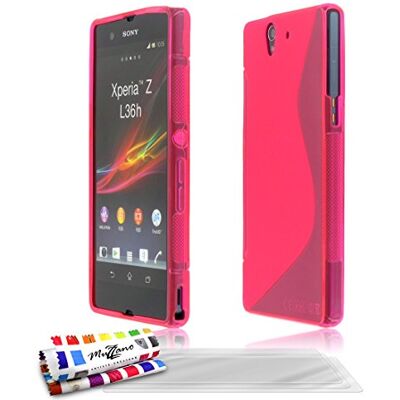 MUZZANO Original"Le S" Premium Flexibele Shell Case met 3 Ultra Clear Screen Protector voor Sony Yuga Roze MUZZANO Original"Le S" Premium Flexibele Shell Case met 3 Ultra Clear Screen Protector voor Sony Yuga Roze