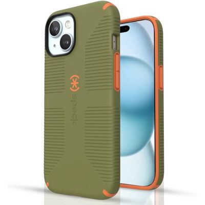 Speck MagSafe Hoes voor iPhone 15 Plus val- en camerabescherming, Soft-Touch Secure Grip, compatibel met draadloos opladen, past op alle 6,7 inch modellen, waaronder iPhone 14 & 13 Pro Max Grip Speck MagSafe Hoes voor iPhone 15 Plus val- en camerabescherming, Soft-Touch Secure Grip, compatibel met draadloos opladen, past op alle 6,7 inch modellen, waaronder iPhone 14 & 13 Pro Max Grip
