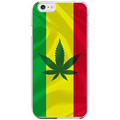 Shot Case beschermhoes gemaakt van siliconen voor iPhone 6/6S, motief: Jamaicaanse vlag Marijana, transparant, gel-bescherming Shot Case beschermhoes gemaakt van siliconen voor iPhone 6/6S, motief: Jamaicaanse vlag Marijana, transparant, gel-bescherming