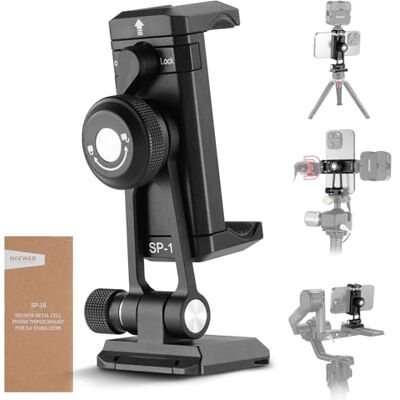 NEEWER telefoonstatiefadapter met Arca-type QR-basis, cold shoe, SP-18 1/4"/3/8"-gaten, 360° draaien, 180° kantelen, telefoonhouder voor iPhone Samsung Arca Swiss DJI RS 4 Pro 3 2-stabilisator NEEWER telefoonstatiefadapter met Arca-type QR-basis, cold shoe, SP-18 1/4"/3/8"-gaten, 360° draaien, 180° kantelen, telefoonhouder voor iPhone Samsung Arca Swiss DJI RS 4 Pro 3 2-stabilisator
