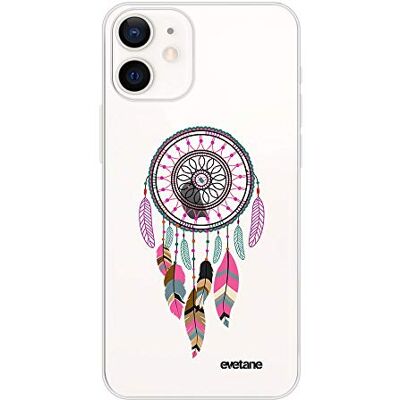 Evetane Beschermhoes compatibel met iPhone 12 Mini, zacht, siliconen, robuust, ultrarobuust, dun, transparant, dromenvanger, fuchsia-roze, modieus motief Evetane Beschermhoes compatibel met iPhone 12 Mini, zacht, siliconen, robuust, ultrarobuust, dun, transparant, dromenvanger, fuchsia-roze, modieus motief