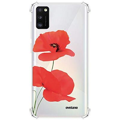 Evetane Beschermhoes van siliconen, compatibel met Samsung Galaxy A41, zachte en versterkte bescherming, schokbestendige hoeken, dun en transparant, bescherming aan de achterkant, klaprozen Evetane Beschermhoes van siliconen, compatibel met Samsung Galaxy A41, zachte en versterkte bescherming, schokbestendige hoeken, dun en transparant, bescherming aan de achterkant, klaprozen