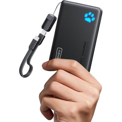 INIU Power Bank, Ultra Mini 45W Snel Laden 10000mAh USB-C Externe Batterij met Afneembare Kabel, USB-C Powerbank, Vliegtuigveilig, Draagbare Oplader voor iPhone 17/16, Samsung S26, Xiaomi enz. INIU Power Bank, Ultra Mini 45W Snel Laden 10000mAh USB-C Externe Batterij met Afneembare Kabel, USB-C Powerbank, Vliegtuigveilig, Draagbare Oplader voor iPhone 17/16, Samsung S26, Xiaomi enz.