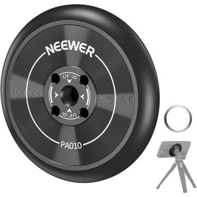 NEEWER Magnetische mobiele telefoonhouder adapter met zelfklevende magnetische ring, compatibel met MagSafe iPhone 15 Pro Max 15 Plus 14 13 12, 1/4 inch schroefdraad voor films, selfie staaf NEEWER Magnetische mobiele telefoonhouder adapter met zelfklevende magnetische ring, compatibel met MagSafe iPhone 15 Pro Max 15 Plus 14 13 12, 1/4 inch schroefdraad voor films, selfie staaf