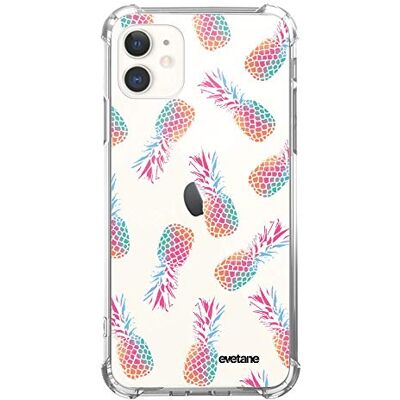 Evetane Beschermhoes compatibel met iPhone 11, siliconen, schokbestendig, robuust, volledige bescherming, duurzaam, transparant, ananas, modieus schrijfpatroon Evetane Beschermhoes compatibel met iPhone 11, siliconen, schokbestendig, robuust, volledige bescherming, duurzaam, transparant, ananas, modieus schrijfpatroon