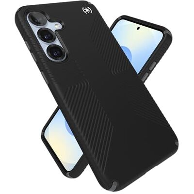 Speck Samsung Galaxy S25 Plus Case 13 voet valbescherming, antislip grepen Samsung S25 Plus hoesje verhoogde rand en verbeterde knoppen Presidio 2 Grip Zwart/leisteen grijs (pak van 1) Speck Samsung Galaxy S25 Plus Case 13 voet valbescherming, antislip grepen Samsung S25 Plus hoesje verhoogde rand en verbeterde knoppen Presidio 2 Grip Zwart/leisteen grijs (pak van 1)