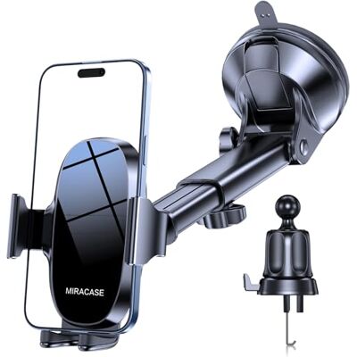 Miracase Auto telefoonhouder voor auto dashboard & voorruit & luchtventilatie, 3-in-1 mobiele telefoon houder auto wieg 360 ° draaibare standaard voor iPhone 15 Pro Plus Max 14 13 12 11Samsung Miracase Auto telefoonhouder voor auto dashboard & voorruit & luchtventilatie, 3-in-1 mobiele telefoon houder auto wieg 360 ° draaibare standaard voor iPhone 15 Pro Plus Max 14 13 12 11Samsung