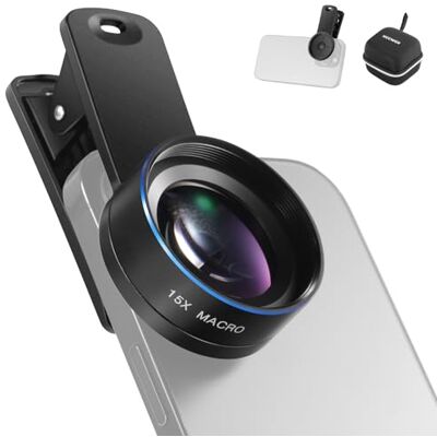 NEEWER BASICS 15x Macro Telefoon Lens Kit met 37mm Lens Klem, HD Camera Accessoires Compatibel met iPhone Samsung Android Smartphone, LS-69 NEEWER BASICS 15x Macro Telefoon Lens Kit met 37mm Lens Klem, HD Camera Accessoires Compatibel met iPhone Samsung Android Smartphone, LS-69