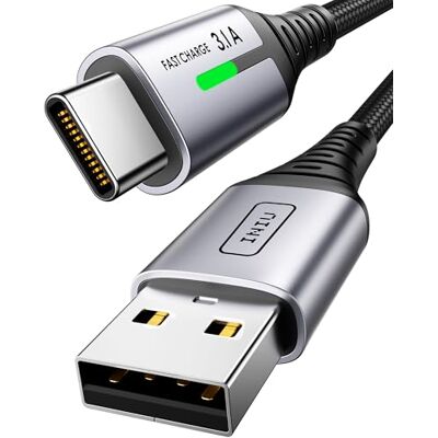 INIU USB C-kabel 3 m, type C 3,1 A mobiele telefoon oplaadkabel USB naar USB C snellaadkabel nylon USB-C lang voor iPhone 16 15 Pro, Samsung Galaxy S21 S20 S10 Note 10 INIU USB C-kabel 3 m, type C 3,1 A mobiele telefoon oplaadkabel USB naar USB C snellaadkabel nylon USB-C lang voor iPhone 16 15 Pro, Samsung Galaxy S21 S20 S10 Note 10