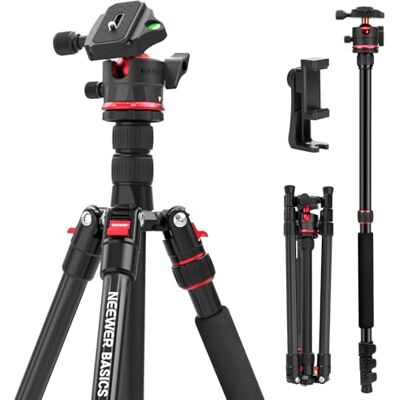 NEEWER Basics Monopod reisstatief voor camera, compacte en lichte houder voor mobiele telefoon DSLR (72 inch), Arca-kogelkop, compatibel met iPhone Video, maximale belasting 6 kg, TP14B NEEWER Basics Monopod reisstatief voor camera, compacte en lichte houder voor mobiele telefoon DSLR (72 inch), Arca-kogelkop, compatibel met iPhone Video, maximale belasting 6 kg, TP14B