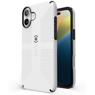 Speck iPhone 16 Plus Hoesje voor Vrouwen en Mannen CandyShell Grip Case Telefoonhoes Slim MagSafe Wit/Zwart Speck iPhone 16 Plus Hoesje voor Vrouwen en Mannen CandyShell Grip Case Telefoonhoes Slim MagSafe Wit/Zwart