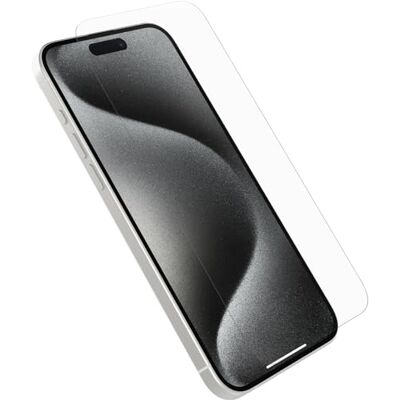 Otterbox Glass Schermbeschermer voor iPhone 15 Pro Max Gehard glas, krasbescherming, bescherming tegen vallen en splinters, Zonder Verpakking Otterbox Glass Schermbeschermer voor iPhone 15 Pro Max Gehard glas, krasbescherming, bescherming tegen vallen en splinters, Zonder Verpakking
