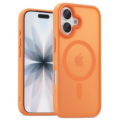 UNBREAKcable Magnetisch hoesje voor iPhone 17, 6,3 inch, compatibel met MagSafe, volledige camerabescherming, ingebouwde magnetische ring, valbescherming, schokbestendig, slank telefoonhoesje oranje UNBREAKcable Magnetisch hoesje voor iPhone 17, 6,3 inch, compatibel met MagSafe, volledige camerabescherming, ingebouwde magnetische ring, valbescherming, schokbestendig, slank telefoonhoesje oranje