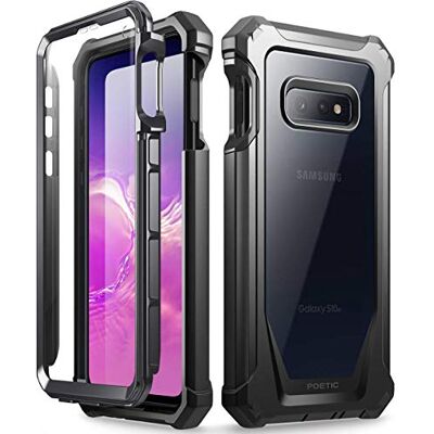 POETIC Robuuste transparante hoes compatibel met Galaxy S10e 2019, full-body hybride bumperhoes, ondersteunt draadloos opladen, inclusief ingebouwde schermbeschermer, Guardian-serie, zwart POETIC Robuuste transparante hoes compatibel met Galaxy S10e 2019, full-body hybride bumperhoes, ondersteunt draadloos opladen, inclusief ingebouwde schermbeschermer, Guardian-serie, zwart