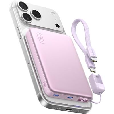INIU voor MagSafe Power Bank, 10000mAh Qi2 25W draadloos & 45W USB C Charge Draadloos snel opladen, magnetisch opladen met kabel en led-display, vliegveilige reisgadget voor iPhone 17-12 serie INIU voor MagSafe Power Bank, 10000mAh Qi2 25W draadloos & 45W USB C Charge Draadloos snel opladen, magnetisch opladen met kabel en led-display, vliegveilige reisgadget voor iPhone 17-12 serie