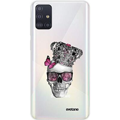 Evetane Beschermhoes voor Samsung Galaxy A71, zachte siliconen, robuust, ultradun, transparant, met doodskop, motief kroon Evetane Beschermhoes voor Samsung Galaxy A71, zachte siliconen, robuust, ultradun, transparant, met doodskop, motief kroon