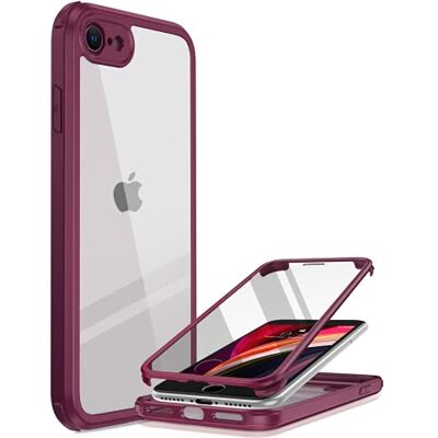Miracase 360 graden hoesje compatibel met iPhone SE 2020 / iPhone 8, volledige beschermhoes met ingebouwde glazen schermbeschermer, roze Miracase 360 graden hoesje compatibel met iPhone SE 2020 / iPhone 8, volledige beschermhoes met ingebouwde glazen schermbeschermer, roze