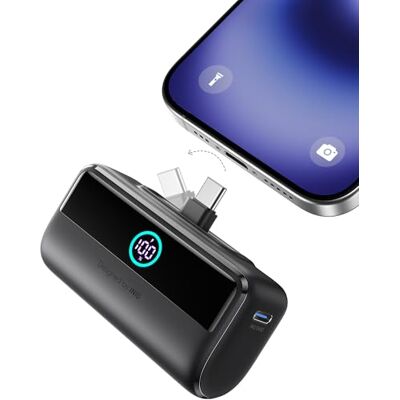 INIU Mini-powerbank met snel opladen, 5500 mAh powerbank 22,5 W, geïntegreerde opvouwbare USB-C-connector, led-externe batterij, compatibel met iPhone 16, Samsung S22/23 en meer INIU Mini-powerbank met snel opladen, 5500 mAh powerbank 22,5 W, geïntegreerde opvouwbare USB-C-connector, led-externe batterij, compatibel met iPhone 16, Samsung S22/23 en meer