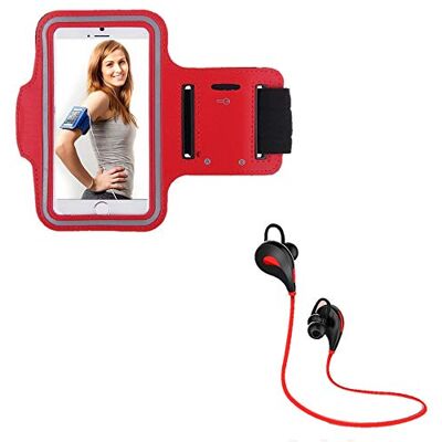 Shot Case Sportset voor Google Pixel 3 A smartphone hoofdtelefoon Bluetooth Sport + armband lopen T6 rood Shot Case Sportset voor Google Pixel 3 A smartphone hoofdtelefoon Bluetooth Sport + armband lopen T6 rood