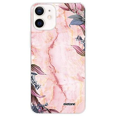 Evetane Beschermhoes compatibel met iPhone 12 Mini, zacht, siliconen, robuust, ultrarobuust, dun, transparant, marmer, bloemen, modieus motief Evetane Beschermhoes compatibel met iPhone 12 Mini, zacht, siliconen, robuust, ultrarobuust, dun, transparant, marmer, bloemen, modieus motief